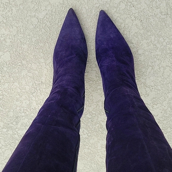 Via Spiga Purple suede boots made in Italy sz 7 - Picture 3 of 10